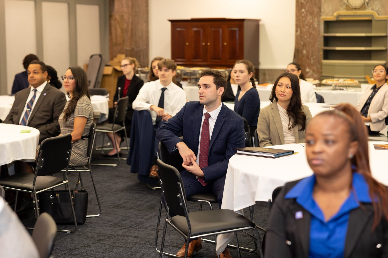 Congressional Staffers from over 50 offices listen to remarks on current health legislation