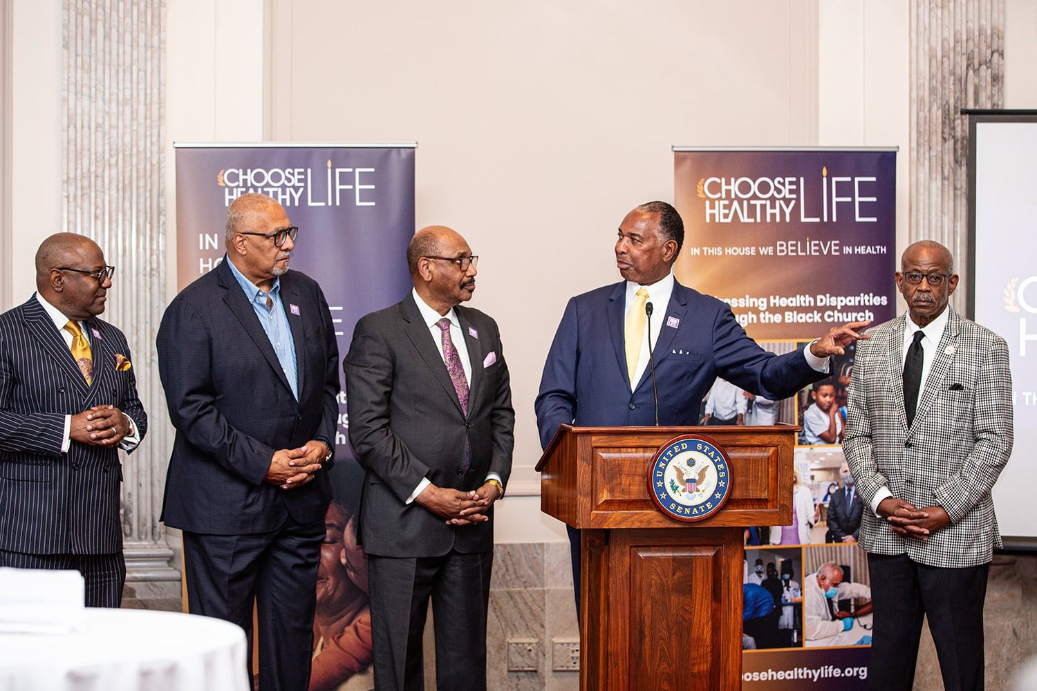 Members of CHL's National Black Clergy Health Leadership Council in attendance (from left to right): Rev. Kendrick Curry (DC), Rev. Horace Sheffield III (Detroit), Rev. David Jefferson Sr. (Newark), Rev. Jacques A. DeGraff (NY), and Rev. Nelson Rivers (SC)