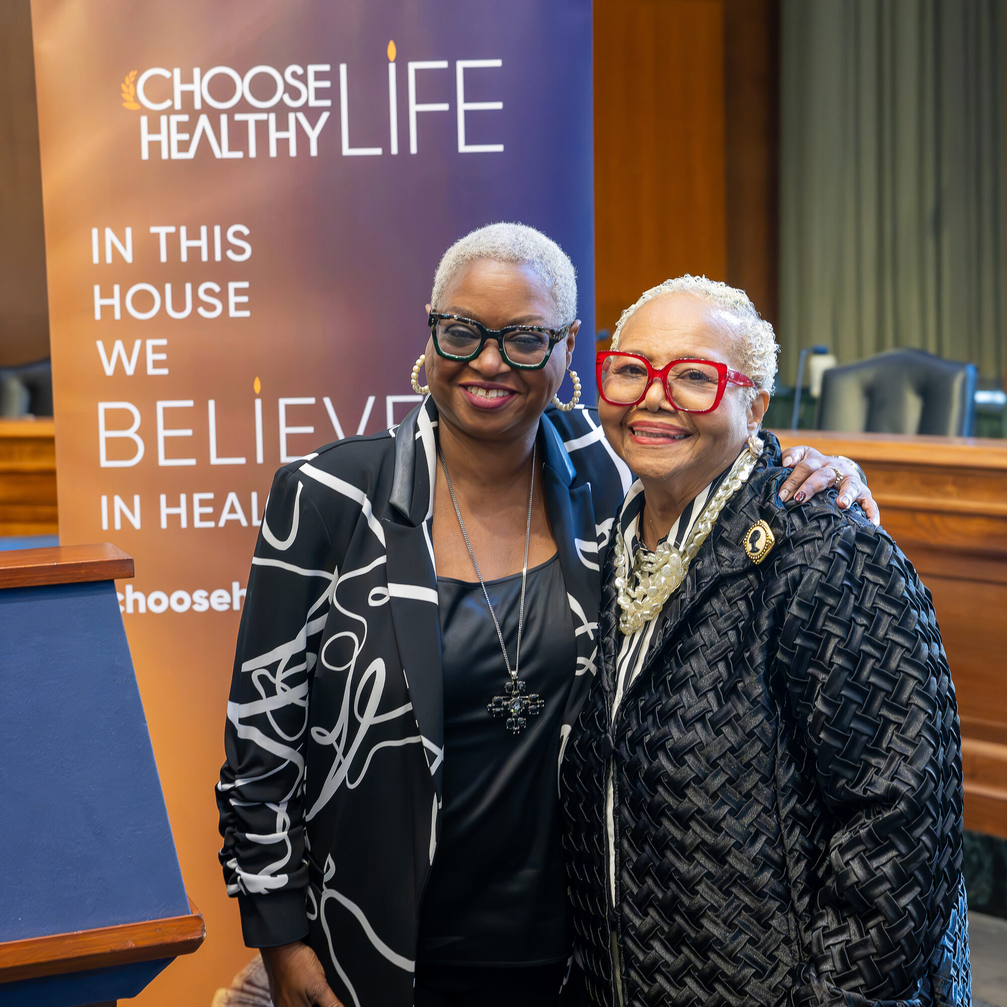 Bishop Leah D. Daughtry with CHL Founder & Board Chair Debra Fraser-Howze